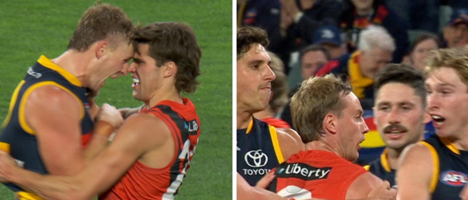 Dawson with a huge goal ... and he let Essendon know about it!