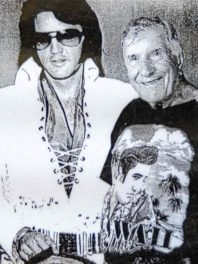 Pat Staltari in a souvenir photo from one of his trips to Elvis’s home of Graceland in Memphis.