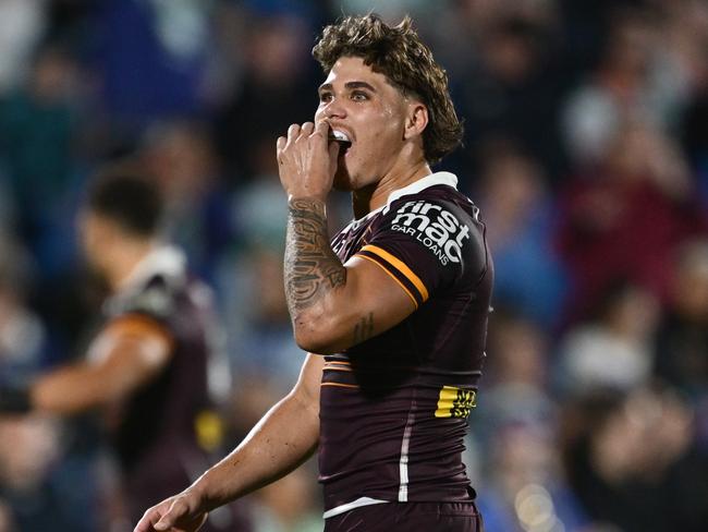 Reece Walsh suffered a scare in training on Monday. Picture: Hannah Peters/Getty Images