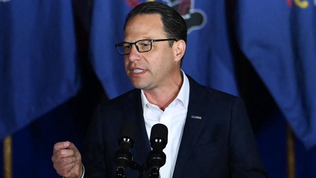 Pennsylvania Governor Josh Shapiro introduces US President Joe Biden during a campaign event at the Scranton Cultural Center at the Masonic Temple in Scranton, Pennsylvania. Picture: AFP