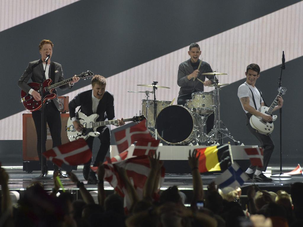 Denmark’s Anti Social Media perform the song ‘The Way You Are’ during the first semifinal of the Eurovision Song Contest in Austria’s capital Vienna, Tuesday, May 19, 2015. Picture: AP