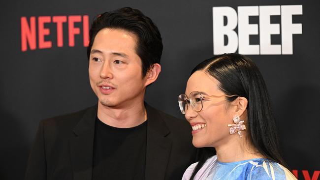 Actors and executive producers Steven Yeun and Ali Wong arrive for the Los Angeles premiere of Netflix's Beef. Picture: AFP