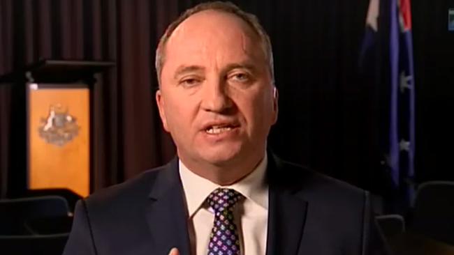 Barnaby Joyce on 7.30, on the ABC. Picture: Supplied