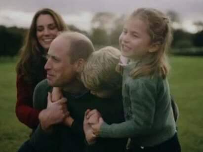 Kate Middleton, Prince William, Prince George and Princess Charlotte at home. Picture: Twitter