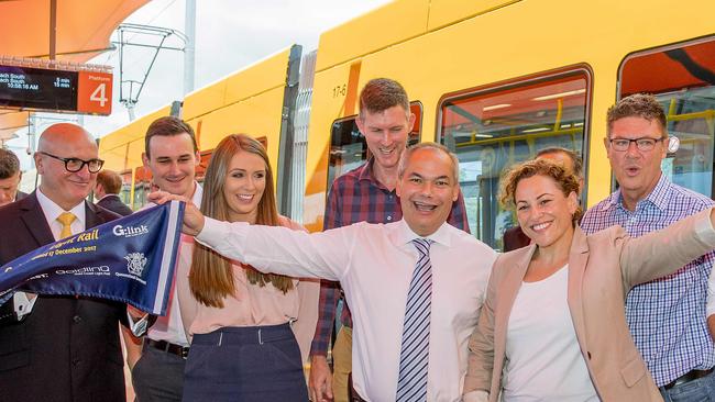 Mark Bailey at the opening of light rail stage 2. Picture: Jerad Williams