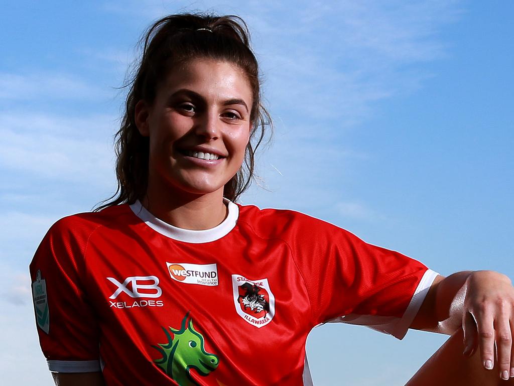 Dragons NRLW player Jessica Sergis pictured at Jubilee Oval, Kogarah ahead of their second game this weekend. Picture: Toby Zerna