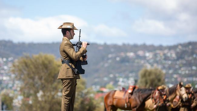 The Catafalque Party at Hobart Cenotaph on Monday 11th November 2024.Picture: Linda Higginson