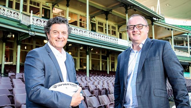 Athlon’s David Gibson (left) and Ben Carberry at the Sydney Cricket Ground. Picture: Ryan Osland