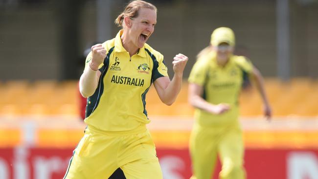 Sarah Aley during her ODI debut.