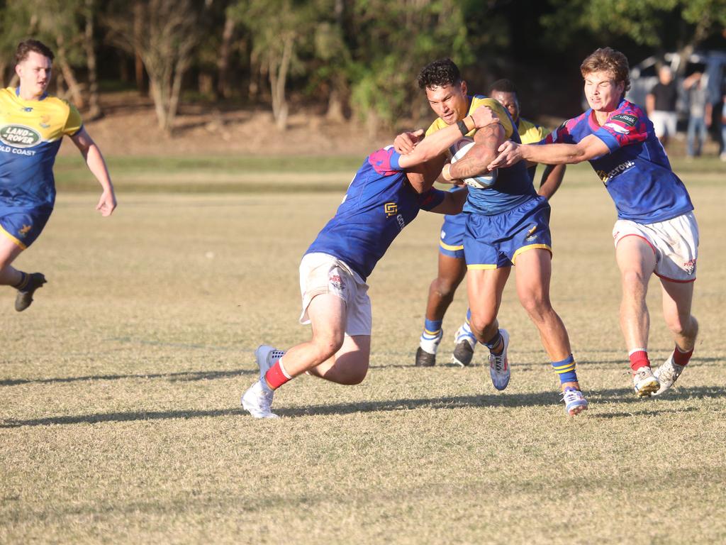 GCDRU round 13 seniors - 1st grade. Bond Pirates vs. GC Eagles. 14 July 2024 Miami Picture by Richard Gosling