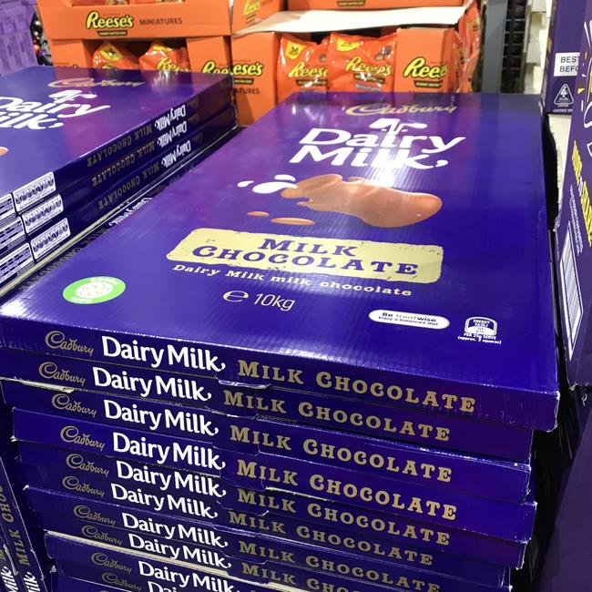 Giant blocks of chocolate on sale at Costco Epping last year.