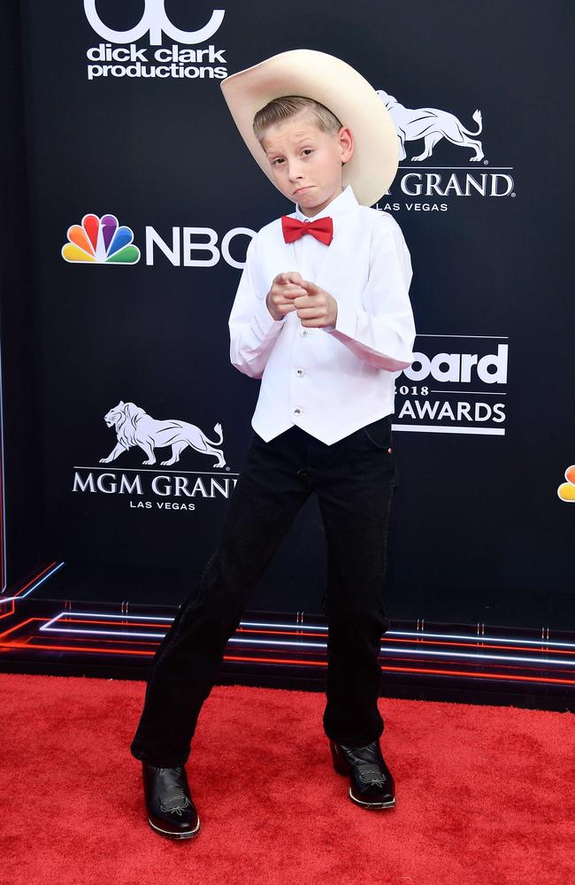 Mason Ramsey, aka yodelling Walmart kid. Truly only music’s biggest stars today. Picture: Getty Images/AFP
