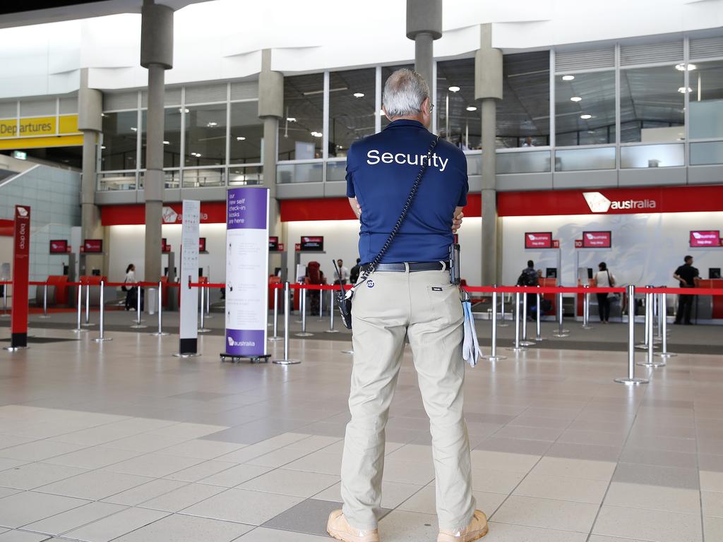 Virgin airlines pictured at the Brisbane Domestic Airport. The Queensland border will be closed to all unnecessary travel as Virgin lets staff go due to the effect of coronavirus (COVID-19). Picture: Josh Woning