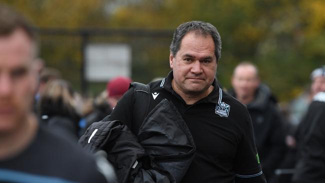 EXETER, ENGLAND - NOVEMBER 23: Glasgow coach Dave Rennie arrives at the stadium before the Heineken Champions Cup Round 2 match between Exeter Chiefs and Glasgow Warriors at Sandy Park on November 23, 2019 in Exeter, England. (Photo by Stu Forster/Getty Images)