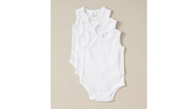 3 Pack Baby Organic Cotton Sleeveless Bodysuits