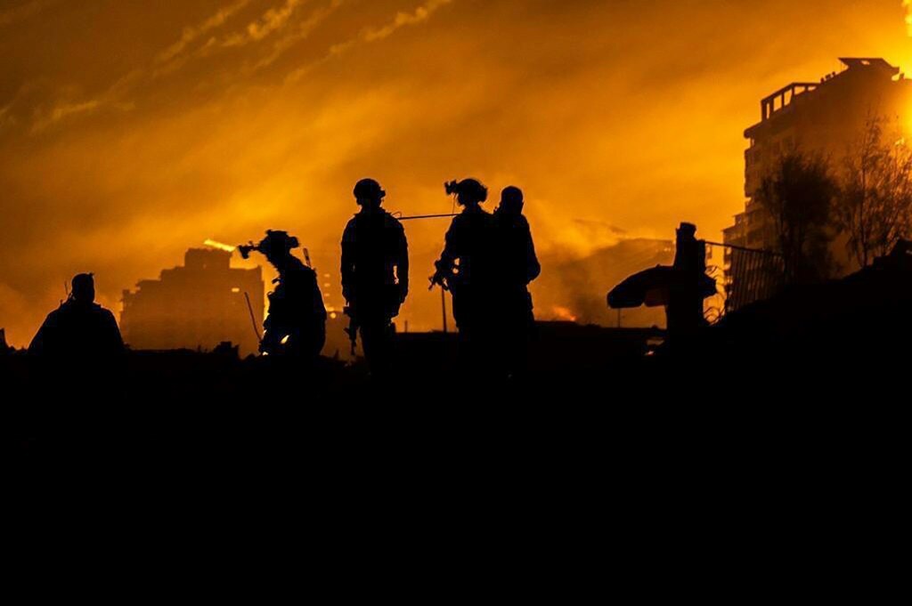 An Israeli army photo shows troops during a military operation in the northern Gaza Strip