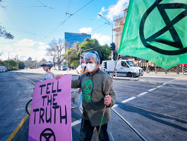 Extinction Rebellion protests took over cities to put climate on the agenda before coronavirus took over. Picture: AAP Image/Luis Ascui