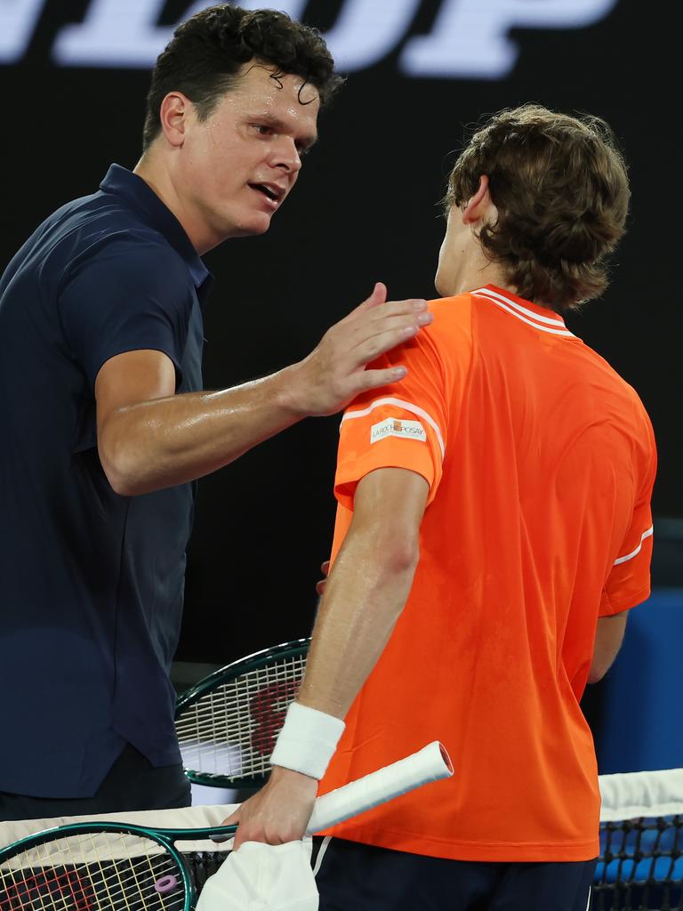 De Minaur showed Raonic great respect. Pic: Michael Klein