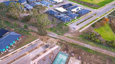 Aerial photography of the unfinished Heysen Boulevard. Picture: Dronie Ward