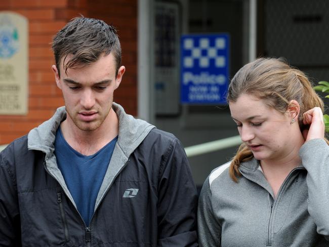 Ella and Mitchell Tromp address the media yesterday / Picture: Andrew Henshaw