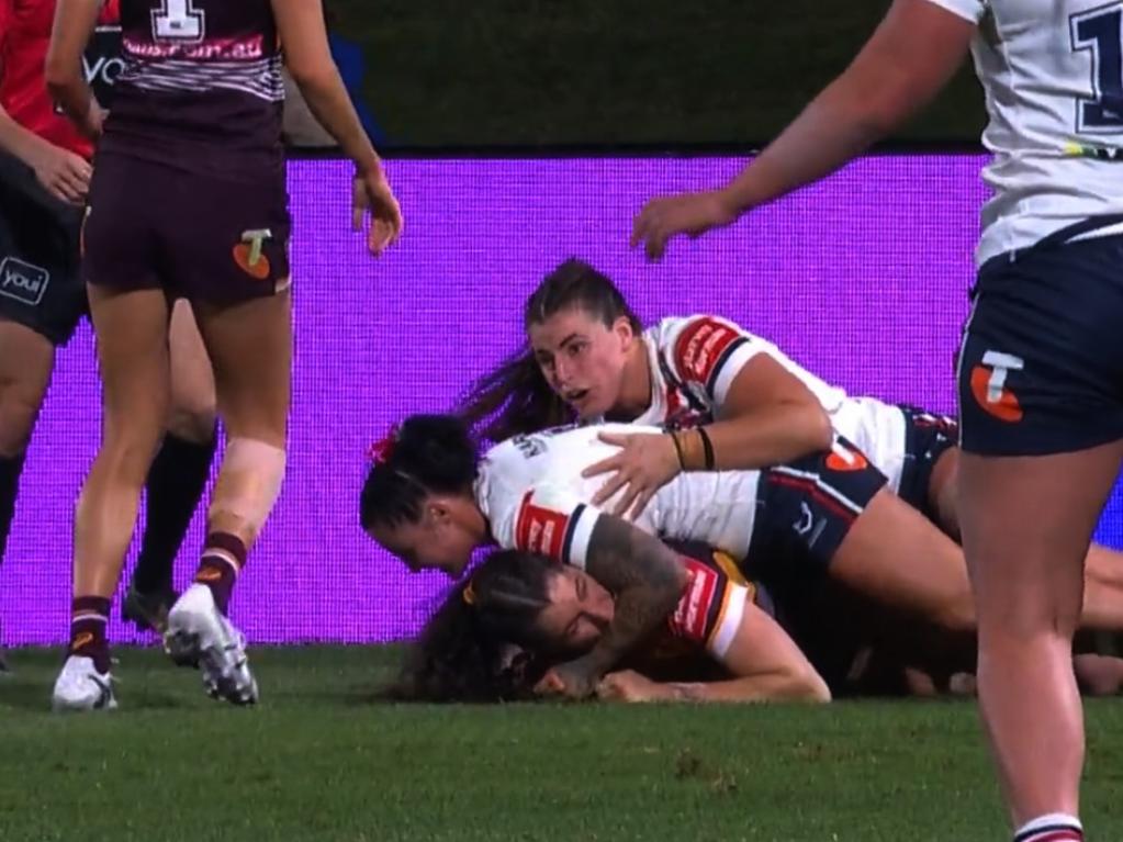 Broncos winger Ashleigh Werner was sent off.