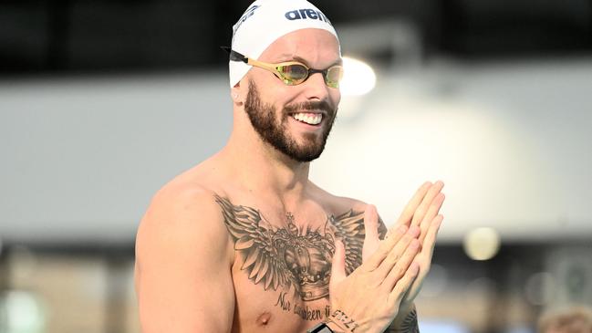 Olympic swimmer Kyle Chalmers is with the Australian Dolphins for a swim camp at Kangaroo Flat ahead of the World Short Course Championships.