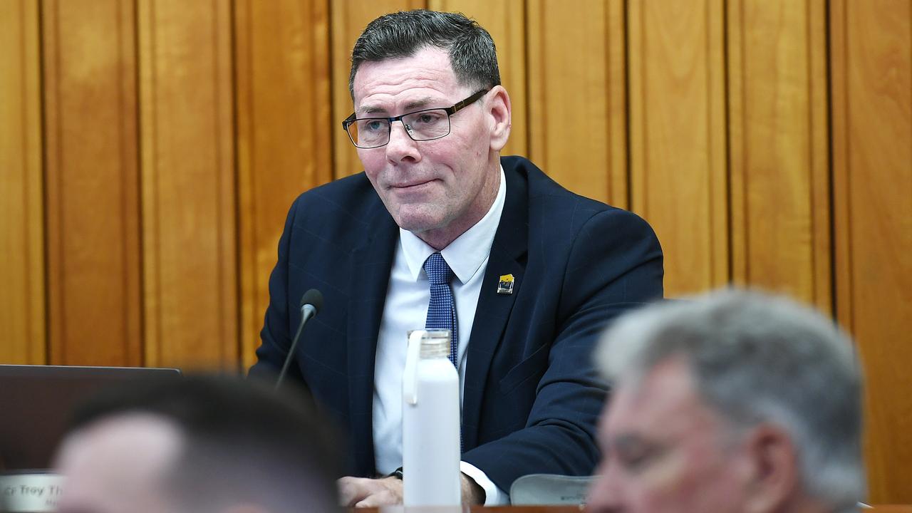 Ousted mayor Troy Thompson at a recent Townsville City Council general meeting. Picture: Shae Beplate.