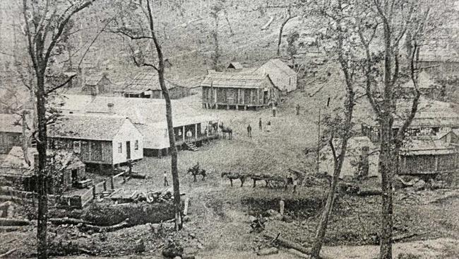 Solferino during the height of mining in the Clarence Valley. Picture: Clarence River Historical Societ