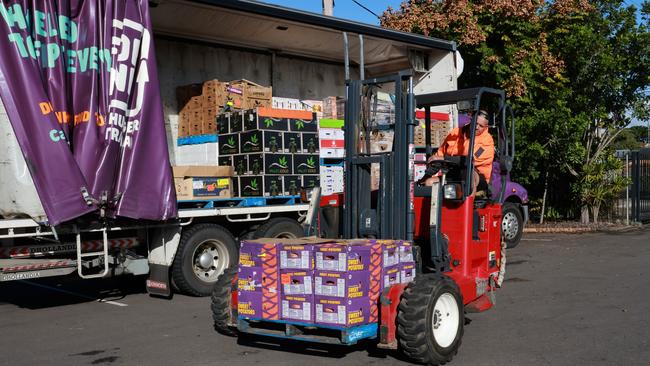 Foodbank delivers $50,000 worth of food and supplies, donated by The Daily Telegraph, in Taree. Picture: Scott Calvin