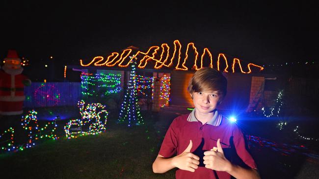 Christmas lights in Gympie 2016 entrant Issac Telford. 91 Furness Road, Southside, December 2016.