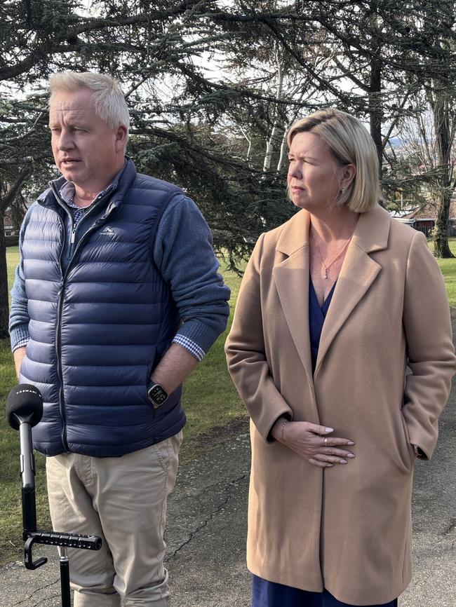 Premier Jeremy Rockliff and former federal Bass MP Bridget Archer. Picture: Alison Foletta