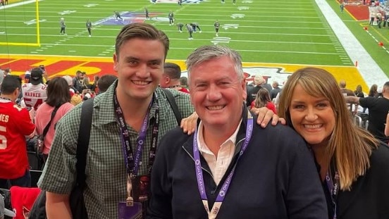 Xander and Eddie at the Super Bowl. Photo: Instagram