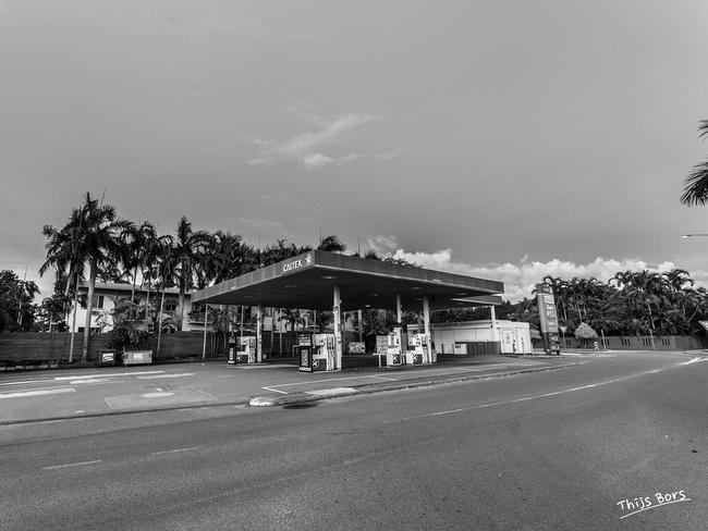 The Caltex service station at Nightcliff was deserted. PHOTO: Thijs Bors