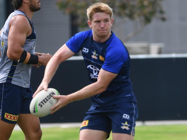 North Queensland Cowboys training at Hutchinson Builders Centre. Tom Dearden. Picture : Evan Morgan