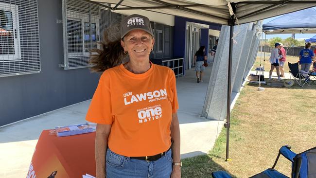 Deb Lawson at Mackay Northern Beaches State High School for State Election 2020. Picture: Tara Miko