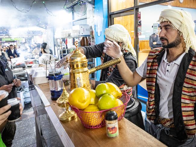 Vendors selling at the Ramadan Night Markets in Lakemba. Picture: Chris Pavlich