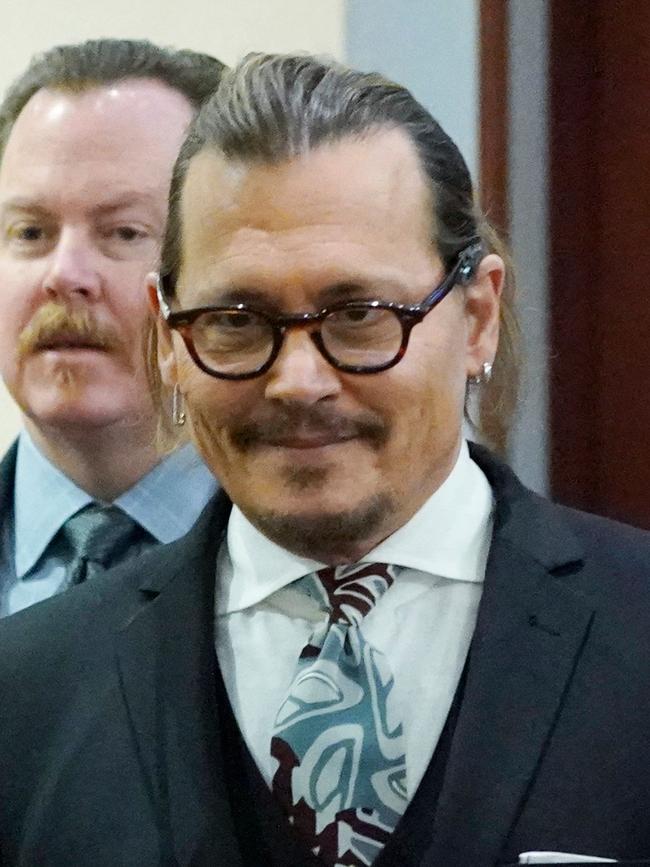 Heard’s former husband Johnny Depp arrives after a lunch break. Picture: AFP