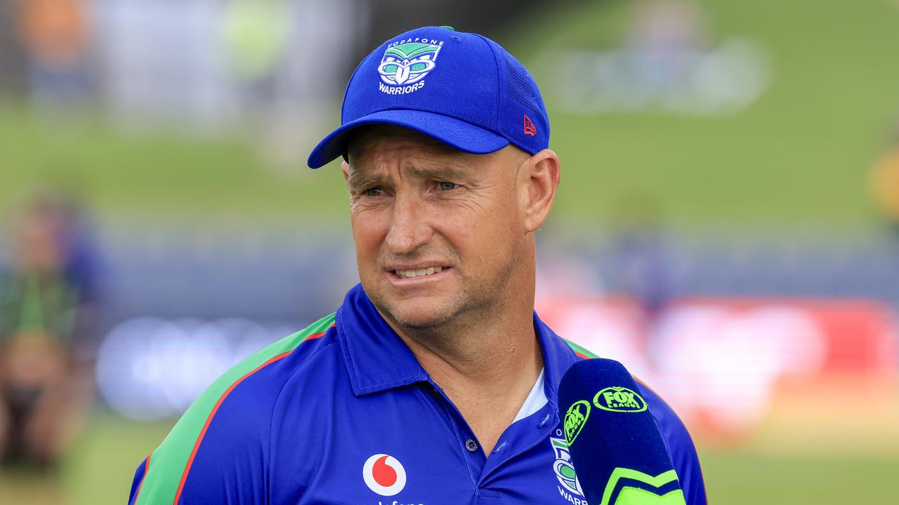 SYDNEY, AUSTRALIA – MARCH 25: Warriors coach Nathan Brown looks on ahead of the round three NRL match between the Wests Tigers and the New Zealand Warriors at Campbelltown Stadium, on March 25, 2022, in Sydney, Australia. (Photo by Mark Evans/Getty Images)