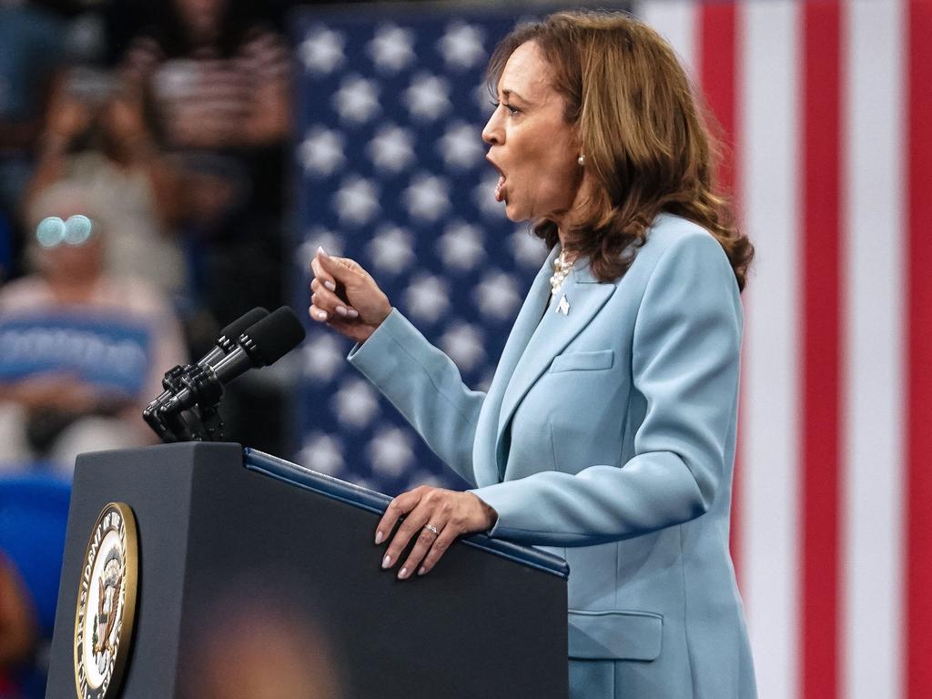 US Vice President and 2024 Democratic presidential candidate Kamala Harris speaks at a campaign rally in Atlanta, Georgia. Picture: AFP