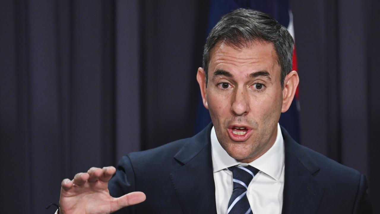 Federal Treasurer Jim Chalmers says the government has not ‘chosen between cost of living relief or budget surpluses’ because ‘we’ve been able to do both’. Picture: NewsWire / Martin Ollman