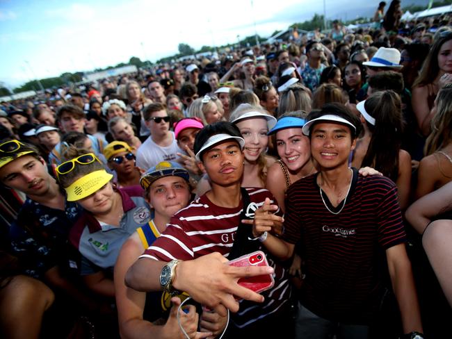 The Grass Is Greener music festival at the Cairns Showgrounds. Jaxon Davenport, Alexander Santiago, Meg O'Brien, Jessica Finch and Kihtoo Say. PICTURE: STEWART MCLEAN