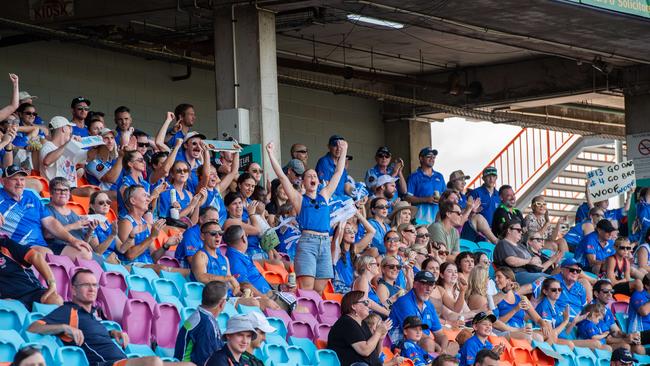 Fans shot in the 2023-24 NTFL Women's Grand Final between PINT and St Mary's. Picture: Pema Tamang Pakhrin