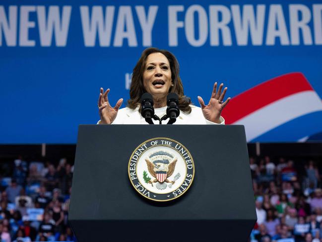 US Vice President Kamala Harris, in Savannah, Georgia, has slammed Donald Trump. Picture: AFP