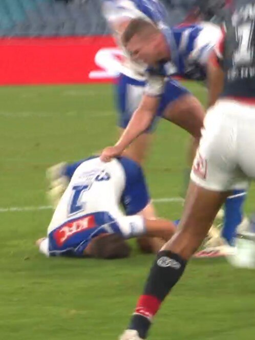 Blake Taaffe was in a bad way. Photo: Fox Sports