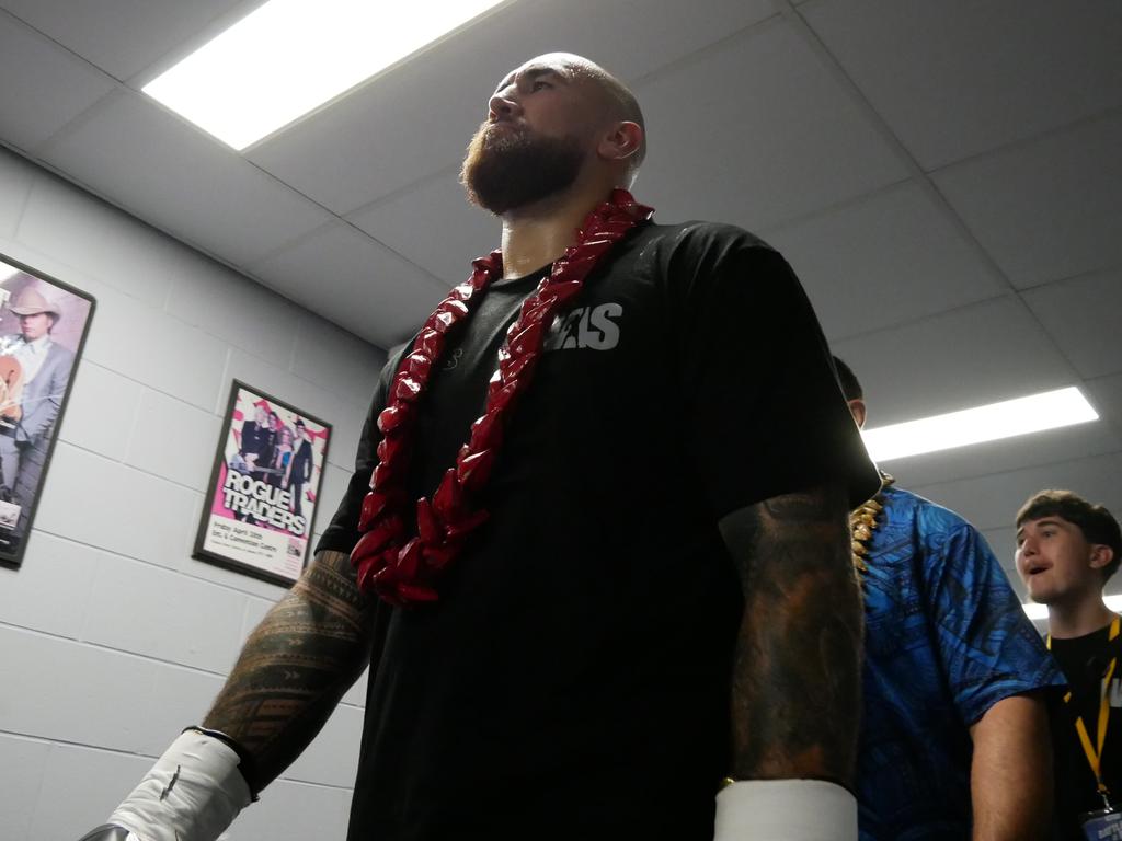 Nelson Asofa-Solomona at the Battle of the Reef fight night at the Townsville Entertainment and Convention centre, October 7 2023. Picture: Blair Jackson.