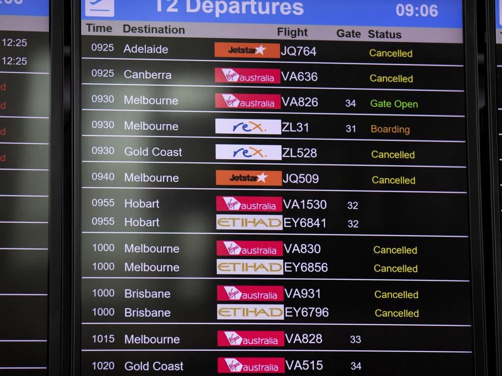 Delayed and cancelled flights could see passengers pocketing compensation from airlines.. Picture: NCA NewsWire / Nikki Short