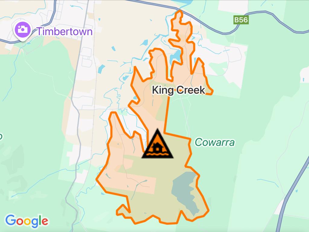 NSW floods: Suburbs at risk. Picture: Hazards Near Me NSW