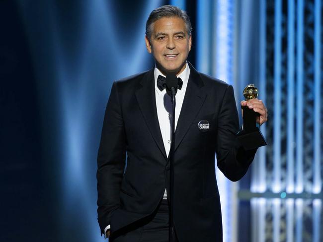 George Clooney accepts the Cecil B. DeMille Award at the 72nd Annual Golden Globe Awards on Sunday, January. 11, telling the audience “I am Charlie”.