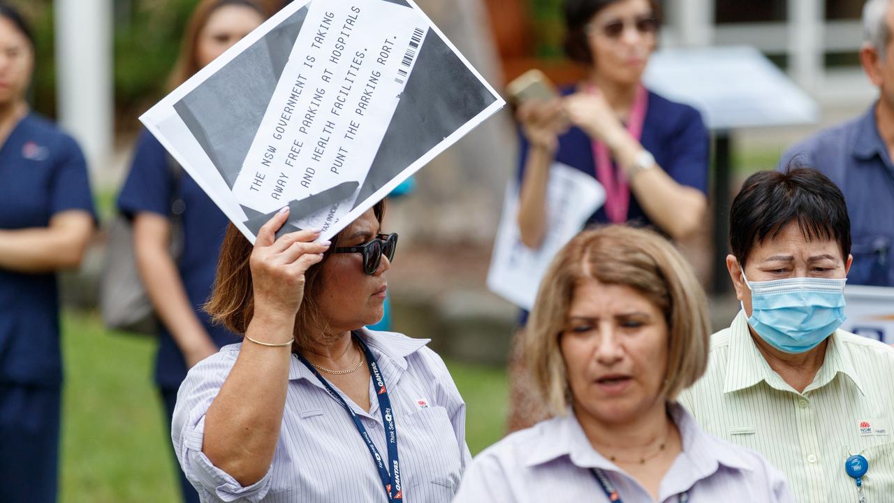 Concord Hospital workers on strike last week. Picture: Max Mason-Hubers