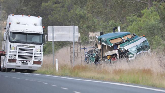 The crash occurred at about 6.30am at the western end of a west-direction overtaking lane. Photo: Kerri-Anne Mesner